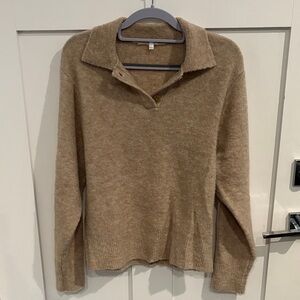 Elegant Tan V-Neck Sweater